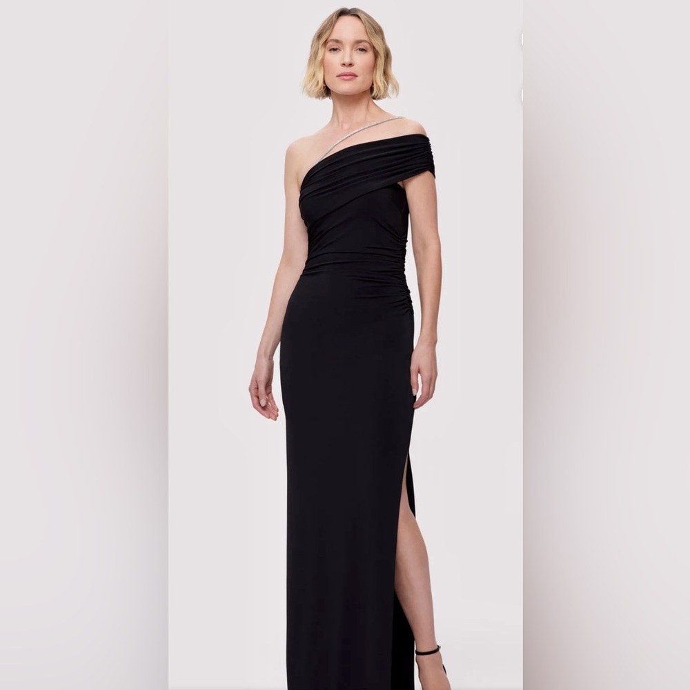 Herve Leger Elegant “Olivia”  Black One-Shoulder Dress S Current Season!